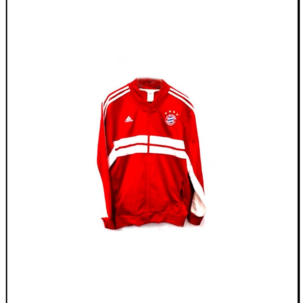 New Rare & Unique Adidas Bavaria Munchen Red & White Jacket, Size XL
